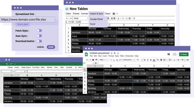 Εισαγωγή, Εξαγωγή και συγχρονισμός Google Sheets