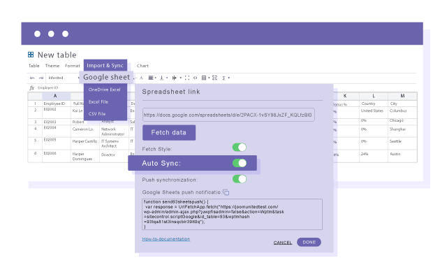 Αυτόματος συγχρονισμός Google Sheets με το Wordpress
