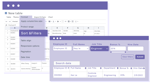 Ταξινόμηση και φιλτράρισμα δεδομένων πίνακα