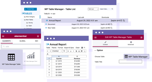 Διαχείριση περιεχομένου πίνακα από το Elementor