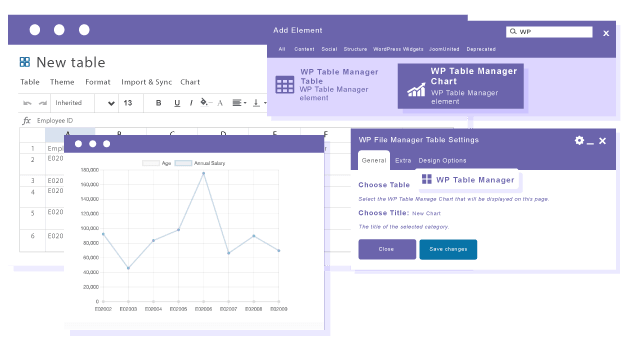Εισαγωγή γραφήματος από δεδομένα πίνακα στο WPBakery