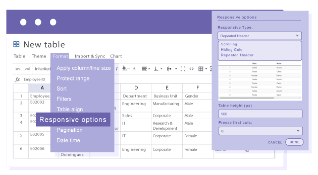 Προσαρμοστική εμφάνιση για τους πίνακες Gutenberg σας