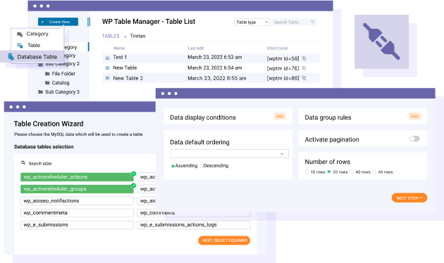 اتصال مرئي بمحتوى قاعدة بيانات ووردبريس