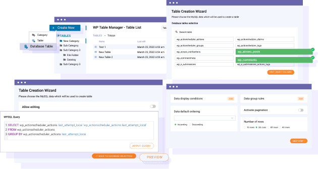 تشغيل استعلامات مخصصة على قاعدة البيانات