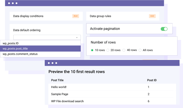 ترقيم الصفحات الافتراضي لقاعدة البيانات وترتيب بيانات ووردبريس