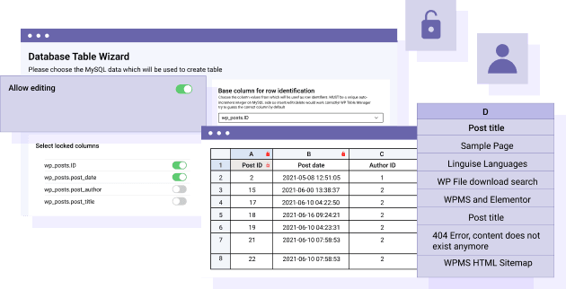 حماية نطاق خلايا قاعدة البيانات من التحرير