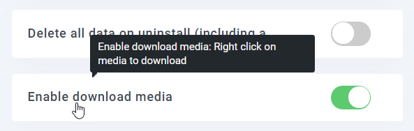 opção de download de mídia