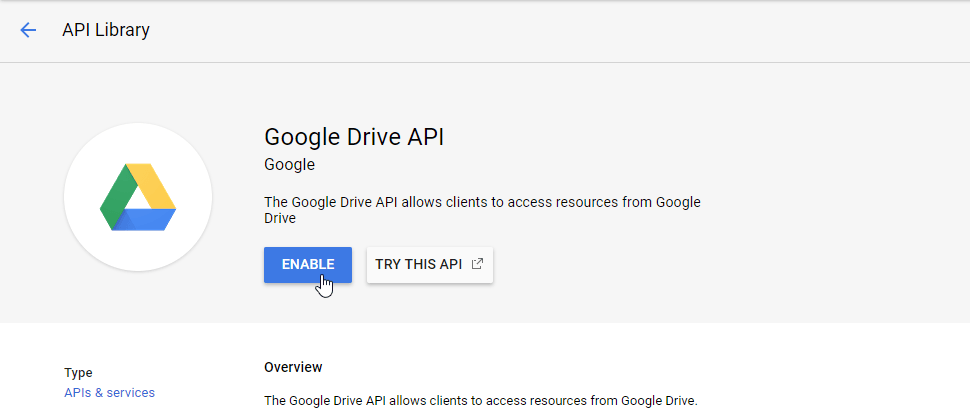 aktivere-drive-api