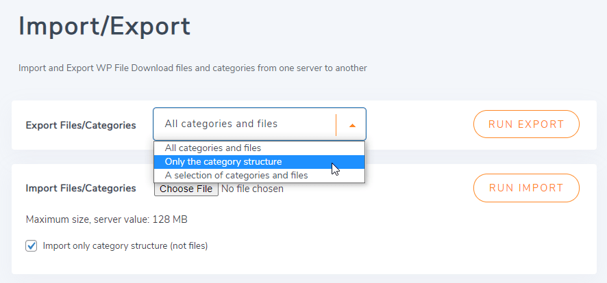 export-filer-kategorier