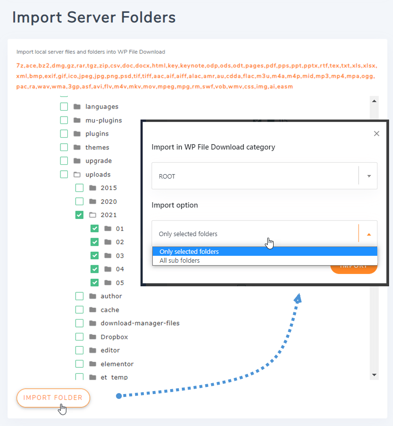 import plików