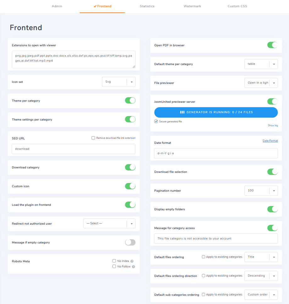 frontend-setting