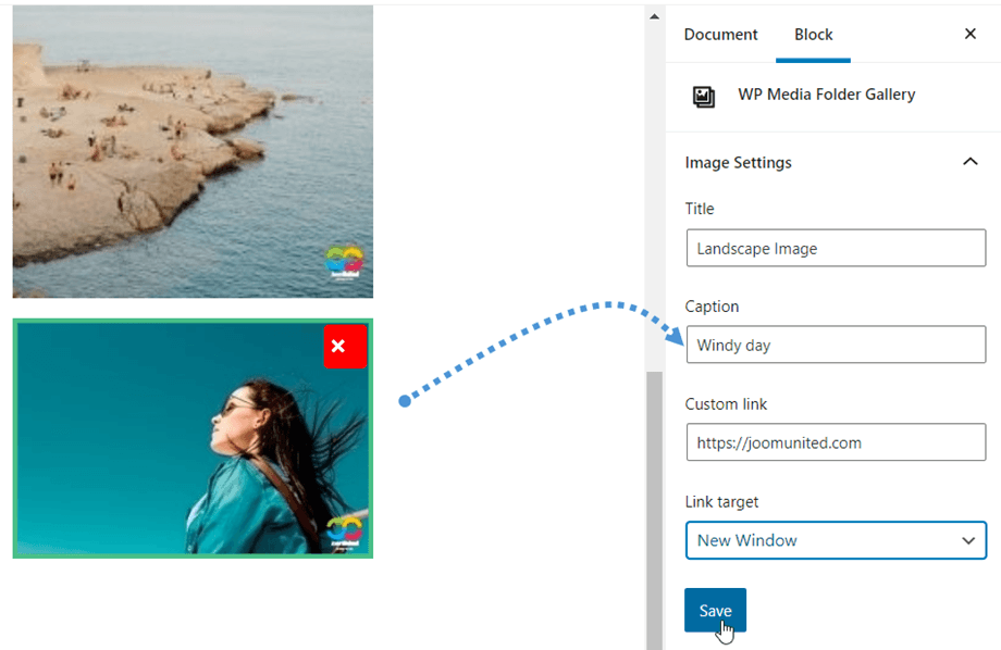 bloco de configuração de imagem