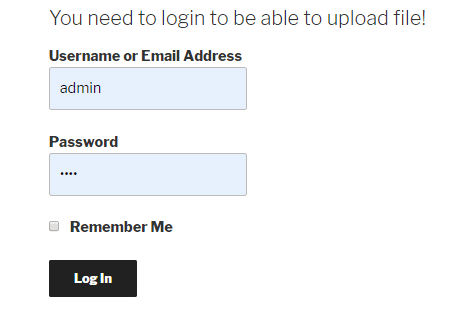 Login zum Hochladen