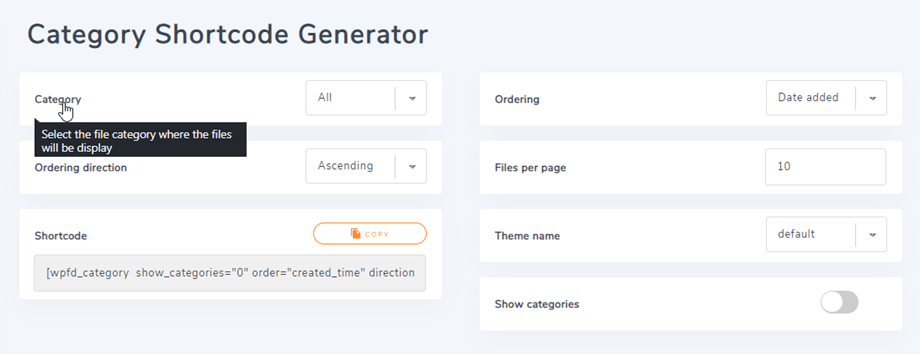 générateur de shortcode