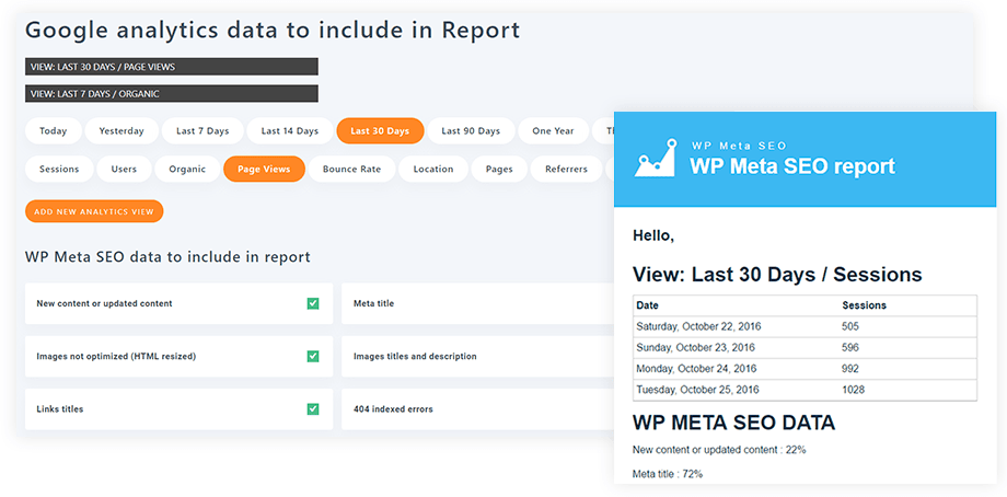 Envoyer le rapport SEO WordPress Email