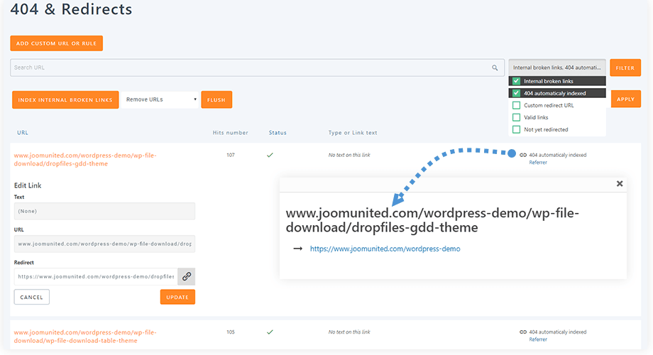 Erro 404 de redirecionamento de fonte externa