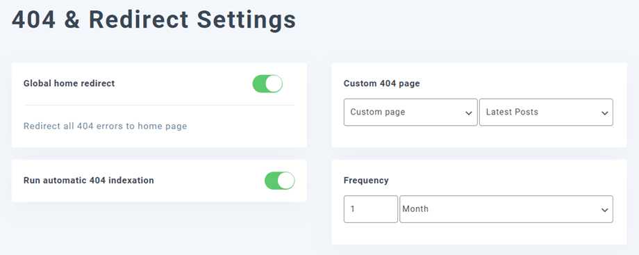 configuración de redireccionamiento