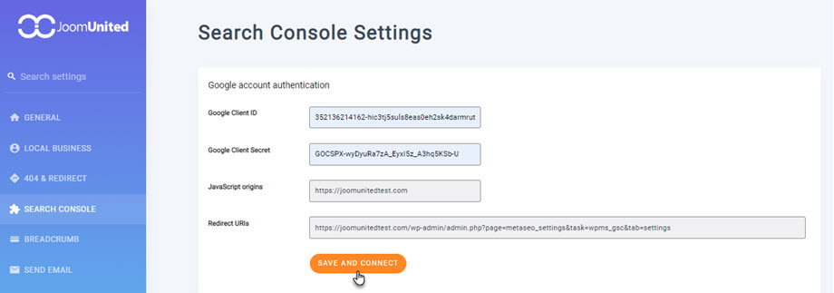 search-console-settings