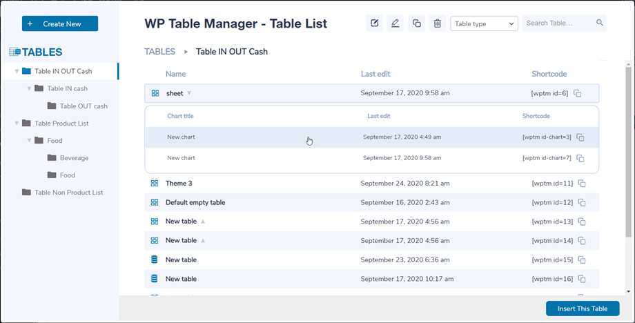 Tabelle einfügen