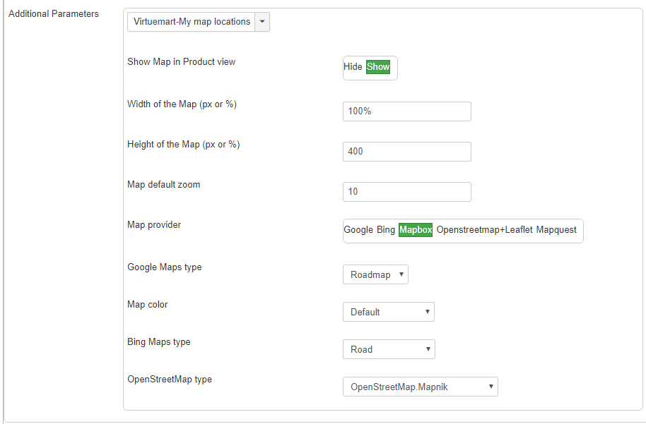 zusätzlicher Parameter