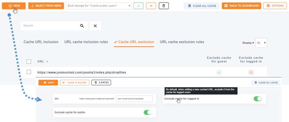 exclude-cache-URL