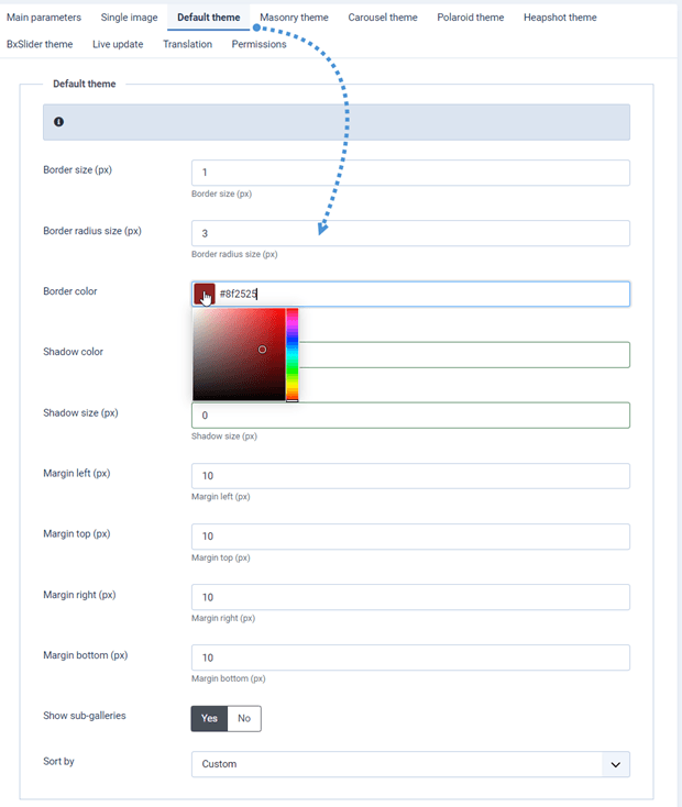 thema&#39;s-configuratie