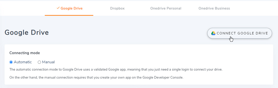 Archivos automáticos de Google Drive Drop
