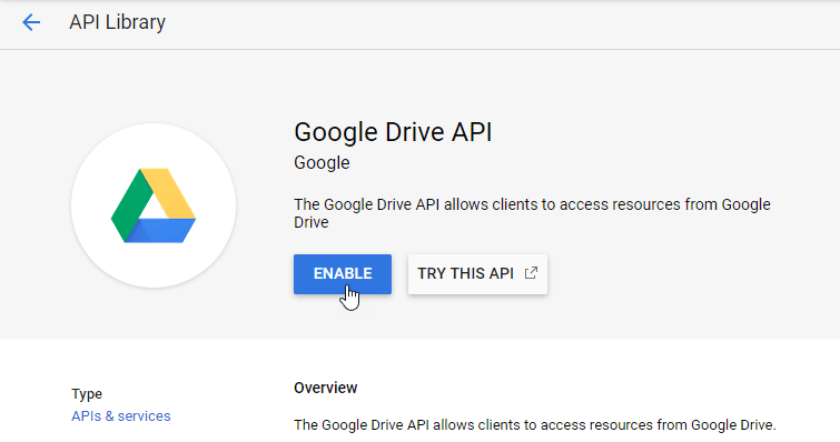 aktivere-drive-api