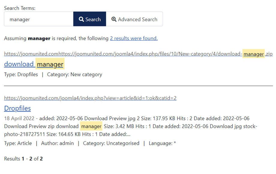 joomla-søgning