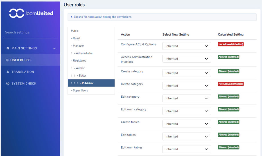 access-tables