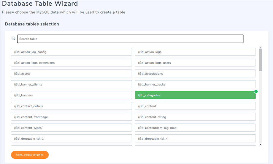 database-selection