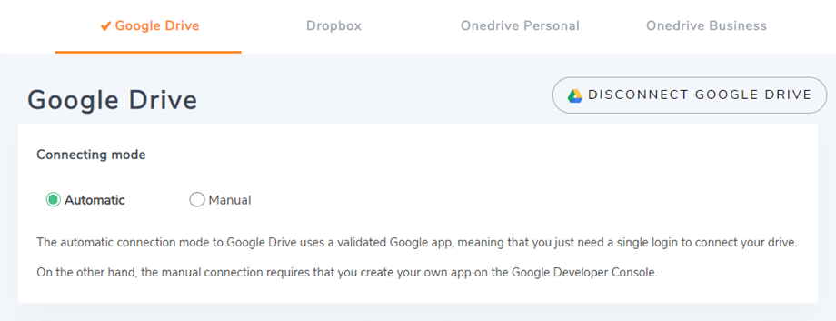 auto-google-drive-connected