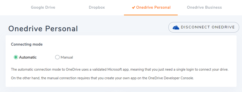 อัตโนมัติ - onedrive - เชื่อมต่อ