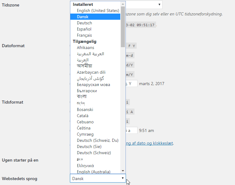 Selección de idioma