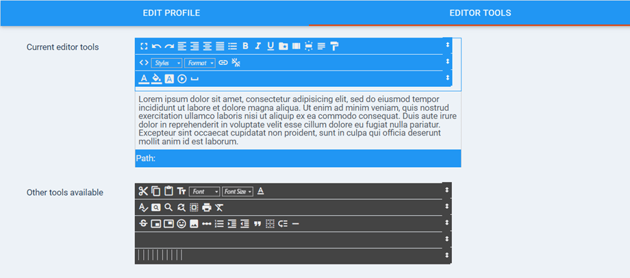 Bearbeiten-Tools-Tab