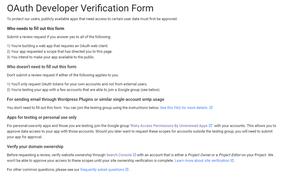 OAuth-Utvecklare-Verifiering-Form