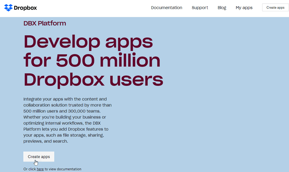 crear-dropbox-app