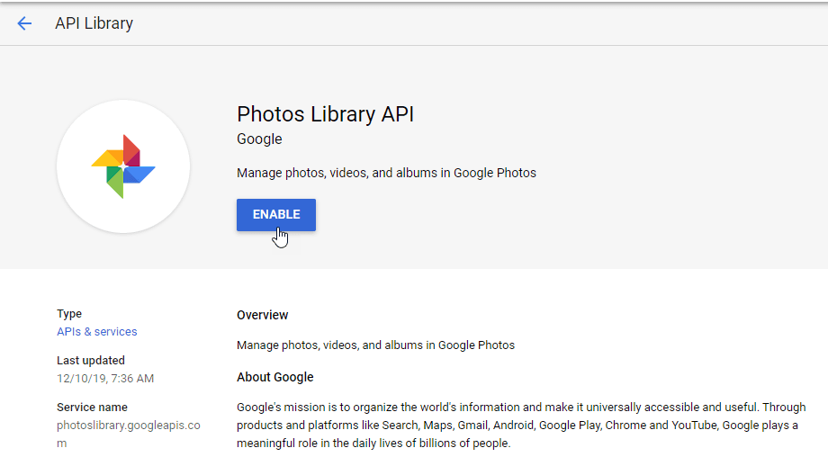 google-fotó-api