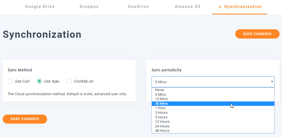 sync-inställningar