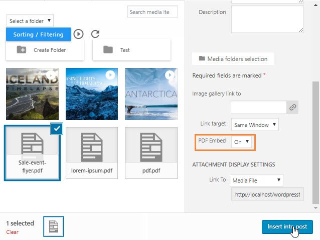 Embed Manage Videos Pdf In The Wordpress Media Manager