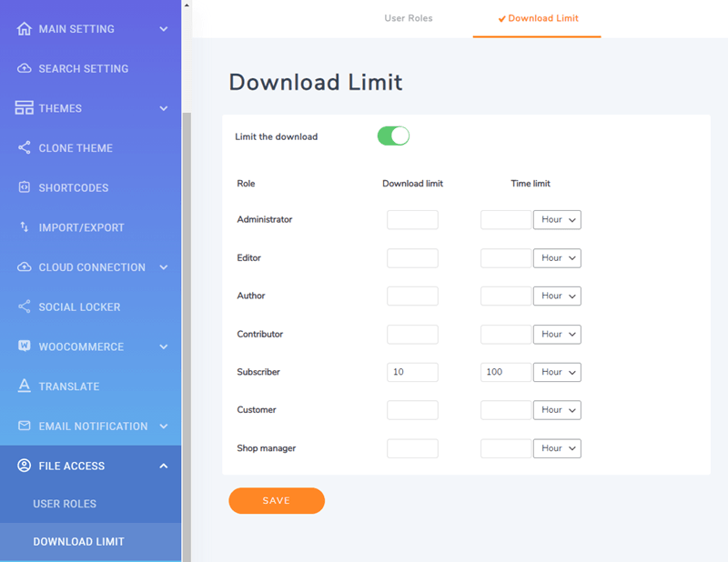 záložka download-limit