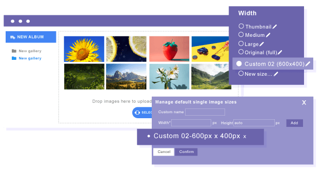 Έξυπνη Αλλαγή Μεγέθους Εικόνας και Προσαρμοσμένα Μεγέθη