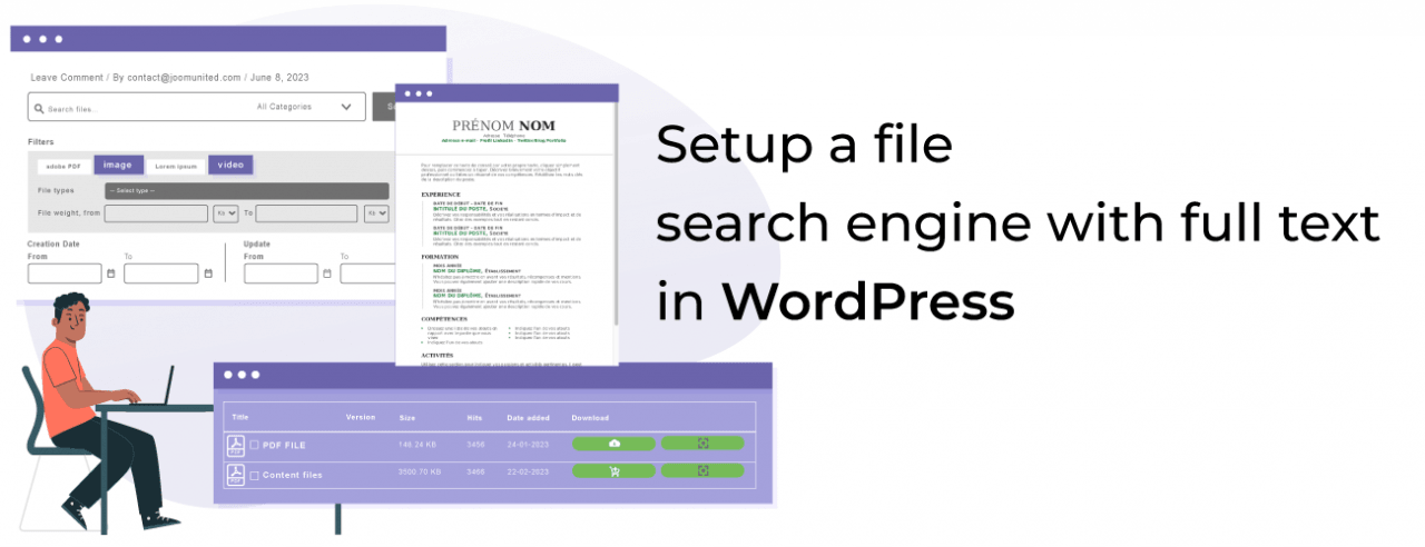 Configura un motore di ricerca per file con testo completo su WordPress