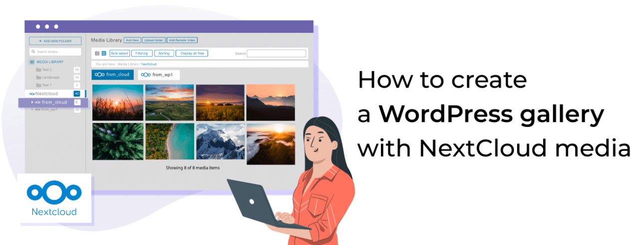 Como criar uma galeria WordPress com mídia NextCloud