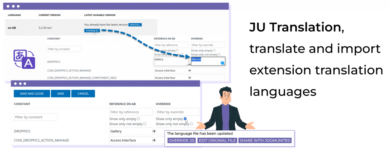 Importação de traduções de outros idiomas