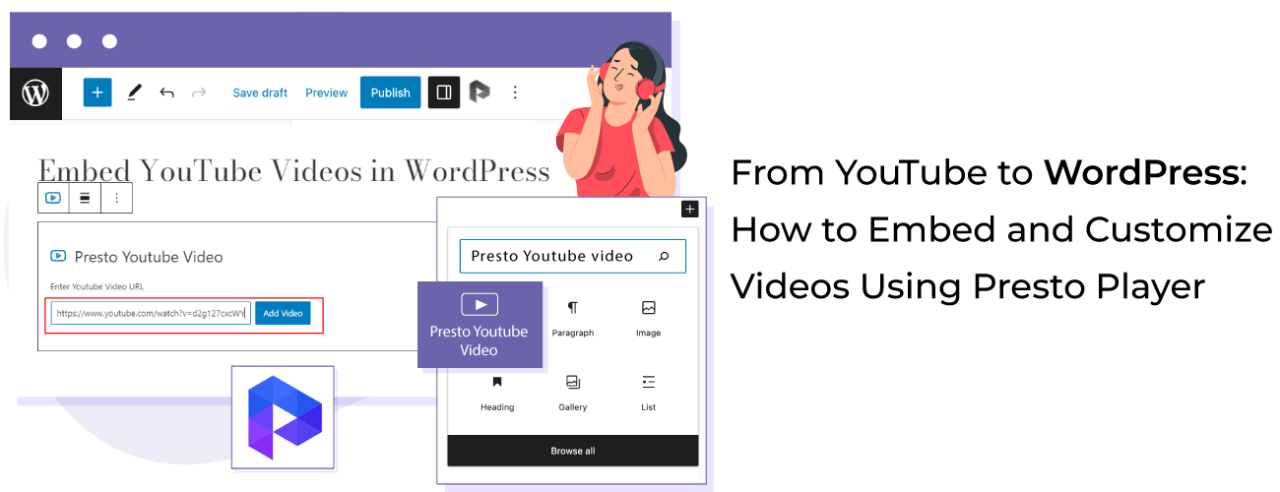 Do YouTube para o WordPress - Como incorporar e personalizar vídeos usando o Presto-Player