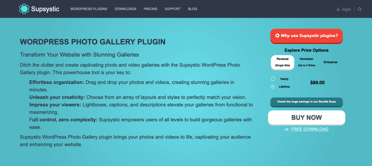 Galleria fotografica WordPress di Supsystic