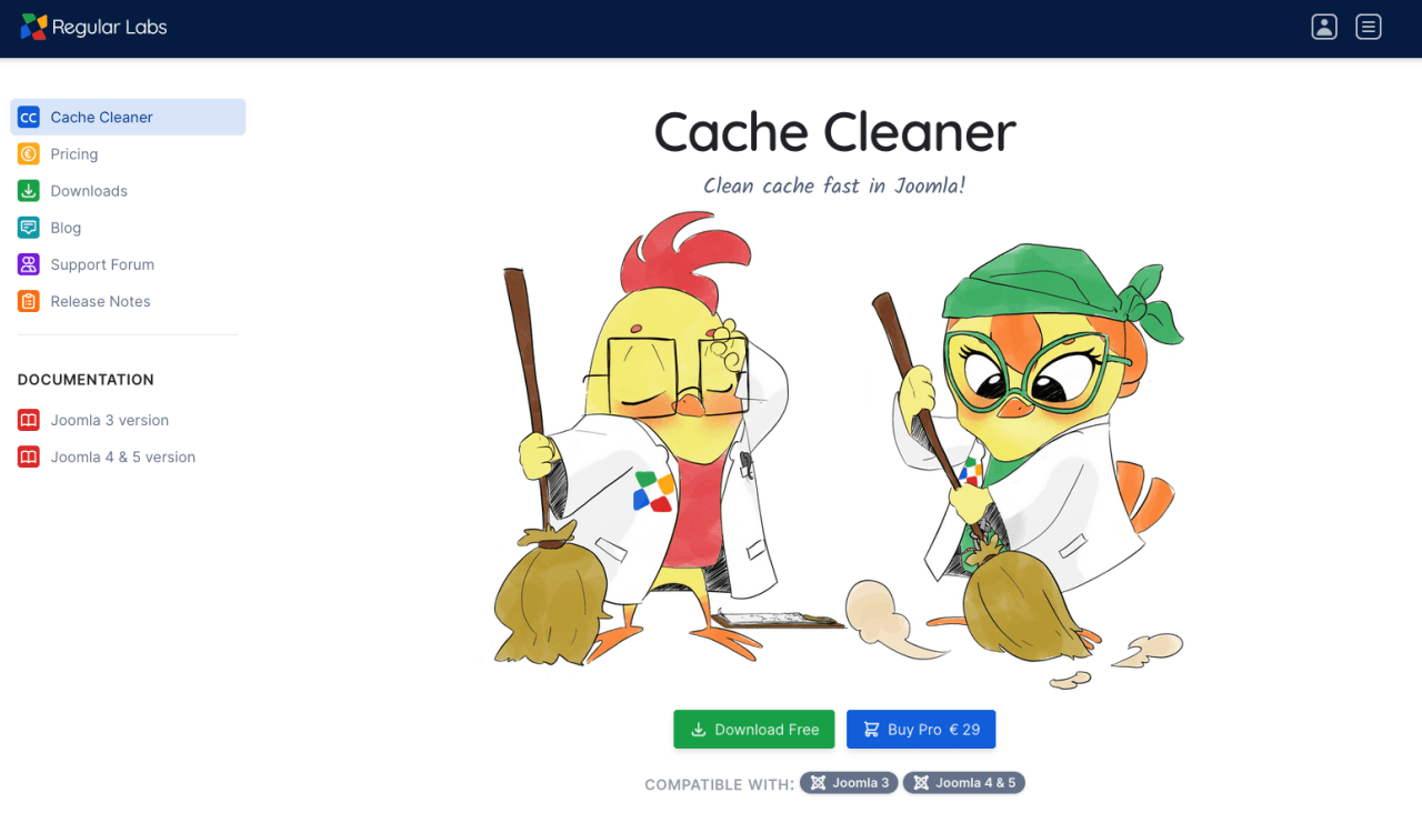 Cache Cleaner Joomla Performance Extension