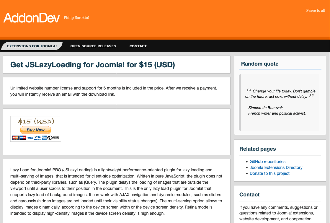JSLazyLoading Joomla Performance Extension