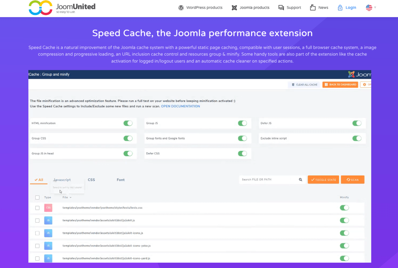 Speed Cache Joomla Performance Extension